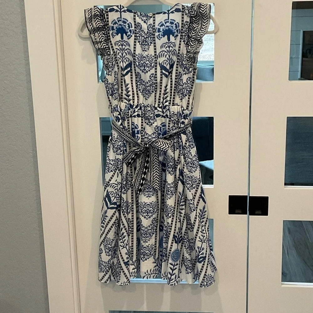 Blue and White Girls Casual Dress Size L